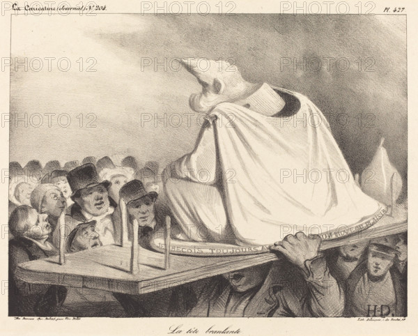 La tête branlante, 1834. Creator: Honore Daumier.