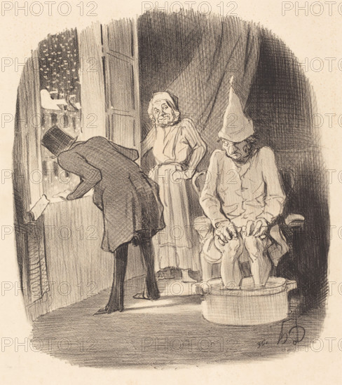 Inconvénient de mettre son logement à louer au mois de janvier, 1847. Creator: Honore Daumier.