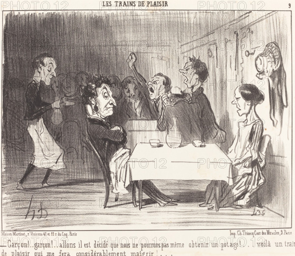 Garçon!... garçon!... allons il est décidé..., 1852. Creator: Honore Daumier.