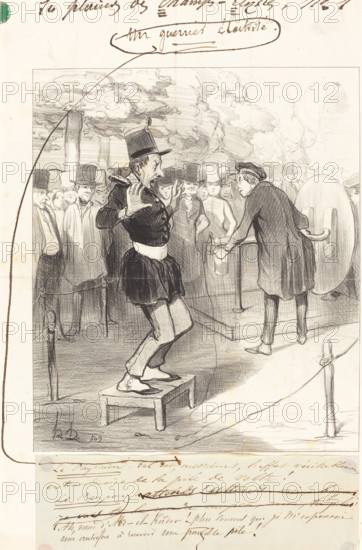 Un Guerrier Électrisé, 1844.  Creator: Honore Daumier.