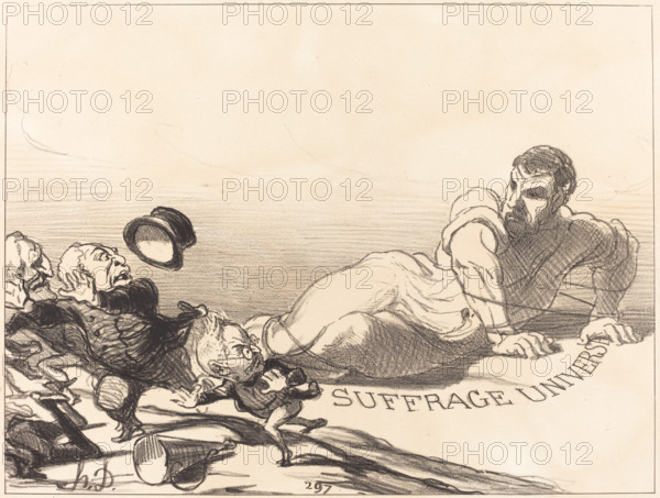 Une panique de Lilliputiens..., 1851. Creator: Honore Daumier.