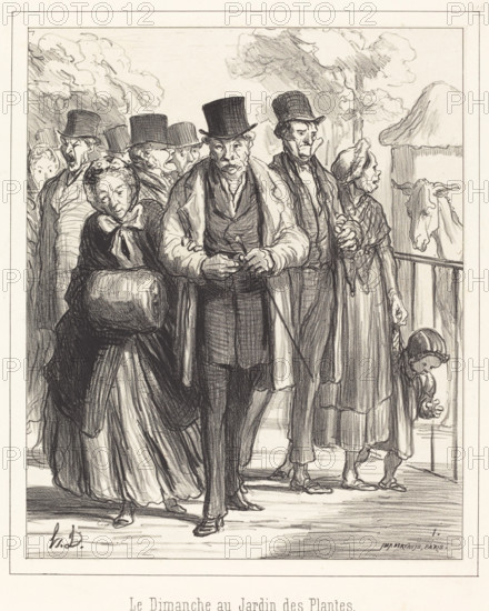 Le Dimanche au Jardin des Plantes, 1862. Creator: Honore Daumier.