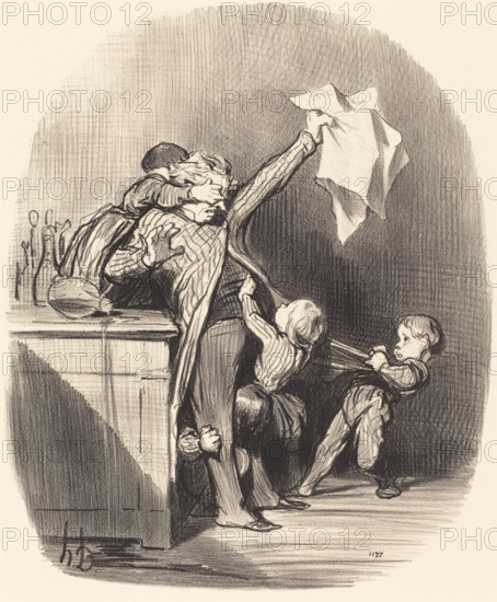Plaisirs de la paternité, 1847. Creator: Honore Daumier.