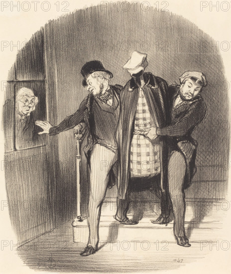 Un déménagement furtif, 1847. Creator: Honore Daumier.