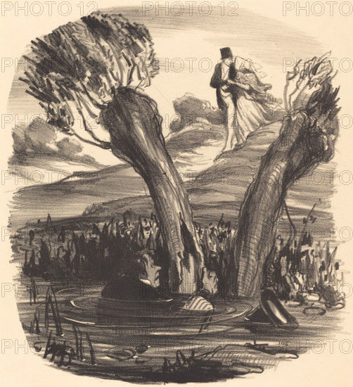 Un mari brûlé du feu de la jalousie, 1847. Creator: Honore Daumier.