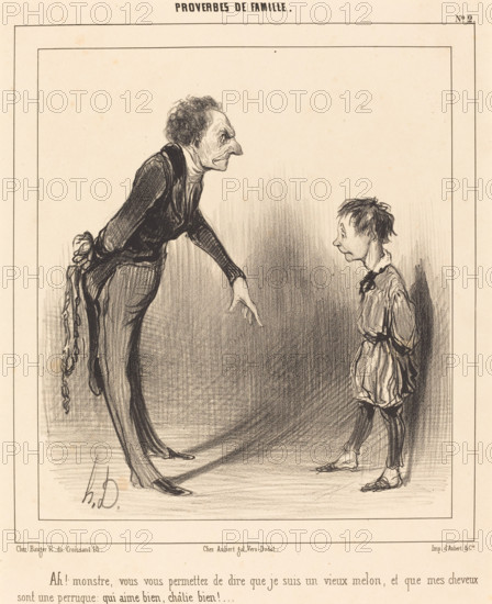Ah! monstre, vous vous permettez..., 1840. Creator: Honore Daumier.