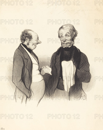 Une heureuse nouvelle, 1844. Creator: Honore Daumier.