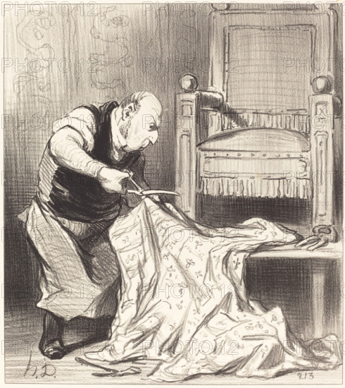 Le nouveau tapissier de la couronne..., 1850.  Creator: Honore Daumier.
