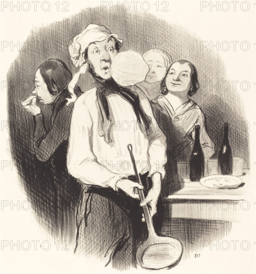 Les Crêpes, 1845. Creator: Honore Daumier.