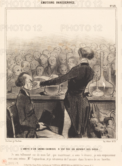 L'amitié d'un grand chimiste n'est pas un bienfait des dieux, 1841.  Creator: Honore Daumier.