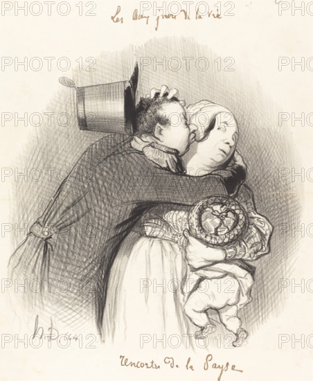 Rencontre de la payse, 1844. Creator: Honore Daumier.