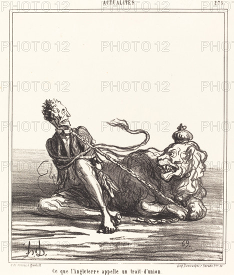 Ce que l'Angleterre appelle un trait-d'union, 1867. Creator: Honore Daumier.