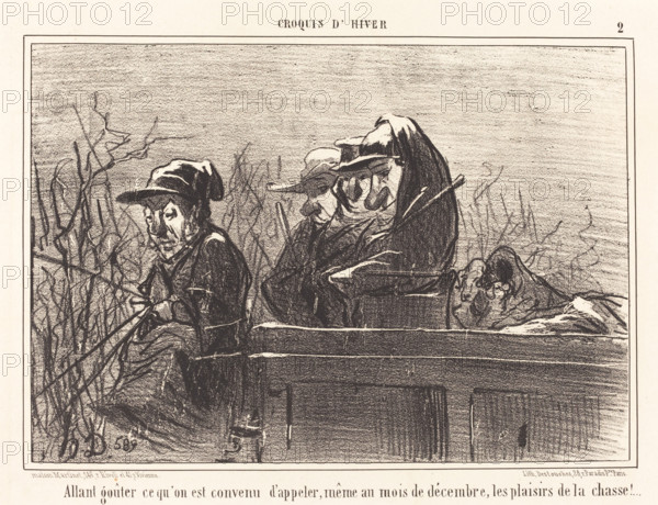 Allant goûter ce qu'on est convenu d'appeler, même au mois de décembre,...1855.  Creator: Honore Daumier.