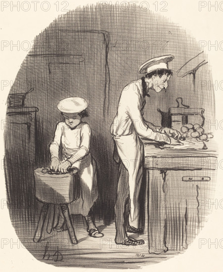 Vois-tu, petit, t'as tort de t'mêler d'la politique, 1849.  Creator: Honore Daumier.