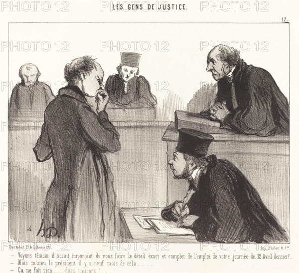 Voyons témoin il serait important de..., 1846. Creator: Honore Daumier.