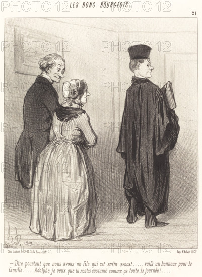 Dire pourtant que nous avons un fils qui est enfin avocat..., 1846. Creator: Honore Daumier.