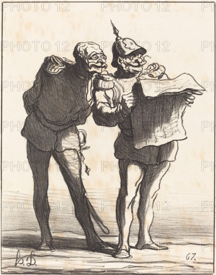 Décidément on ne peut pas..., 1870. Creator: Honore Daumier.