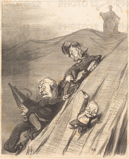 Un chemin dangereux, 1851. Creator: Honore Daumier.