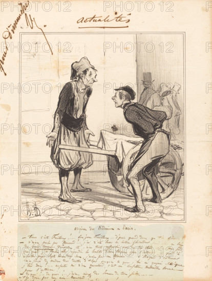 Origine des Bédoins à Paris, 1841. Creator: Honore Daumier.
