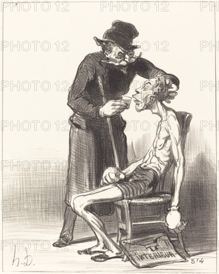 Un lutteur malheureux, 1851. Creator: Honore Daumier.