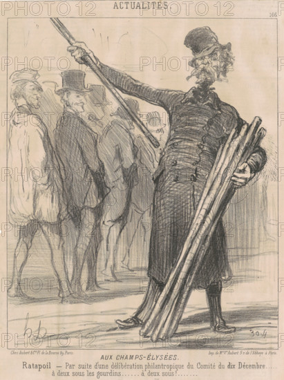 Aux Champs-Elysées, July 12, 1851.  Creator: Honore Daumier.
