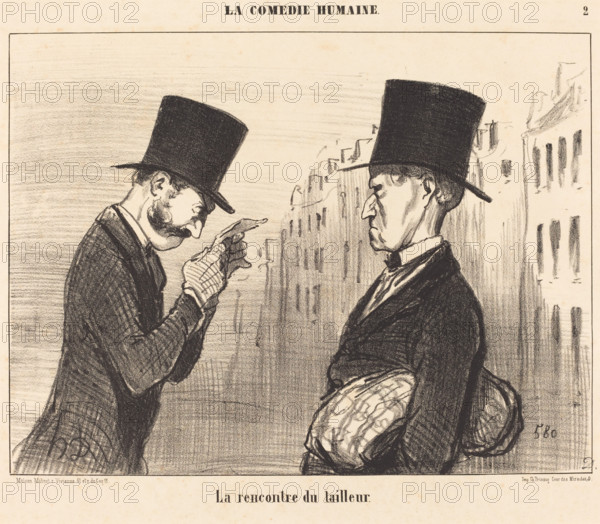 La rencontre du tailleur, 1853. Creator: Honore Daumier.
