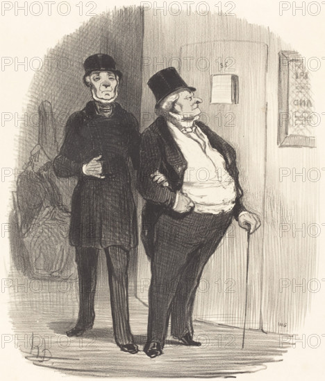 Un jour de représentation à bénéfice..., 1852. Creator: Honore Daumier.