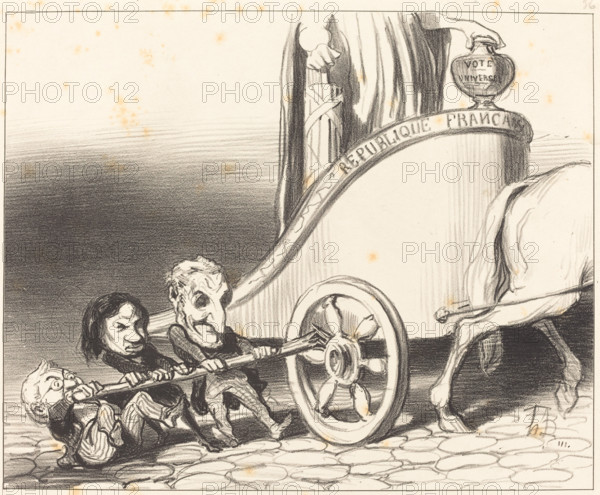 Ce char marchera toujours..., 1849. Creator: Honore Daumier.