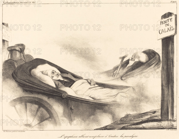L'apoplexie allant remplacer à Londres la paralysie, 1835.  Creator: Honore Daumier.