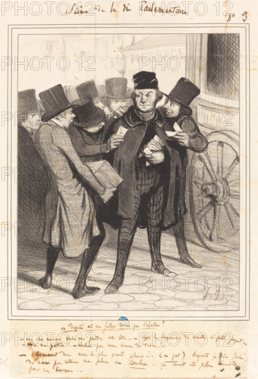 Un deputé est un facteur donné par l'élection!, c1843.  Creator: Honore Daumier.