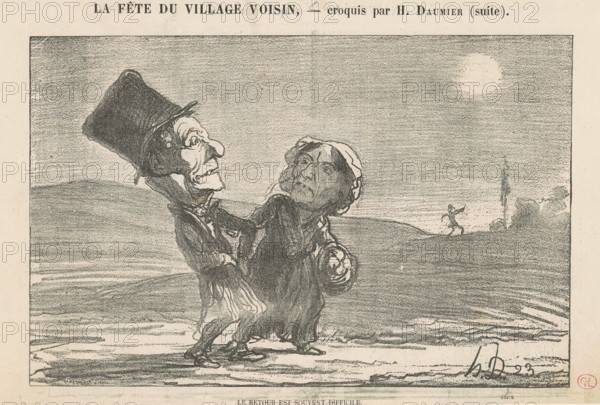 La Fête du Village Voisin, 19th century. Creator: Honore Daumier.