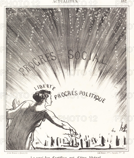 Le vrai feu d'artifice est d'être libéral, 1869. Creator: Honore Daumier.