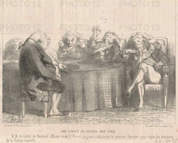 Une séance du conseil des cinq, 1850. Creator: Honore Daumier.