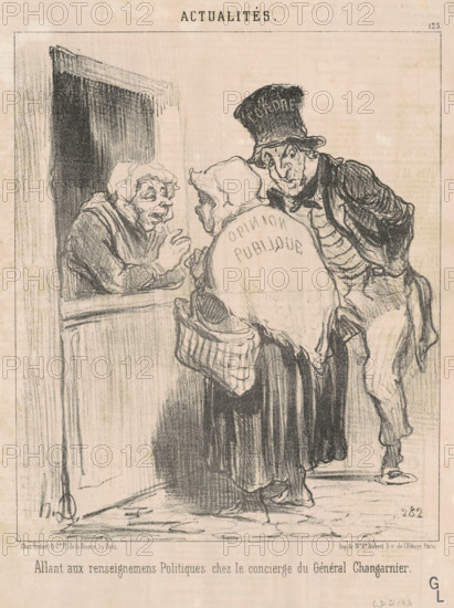 Allant aux renseignements Politiques chez le concierge du Général Changarnier, 1851.  Creator: Honore Daumier.