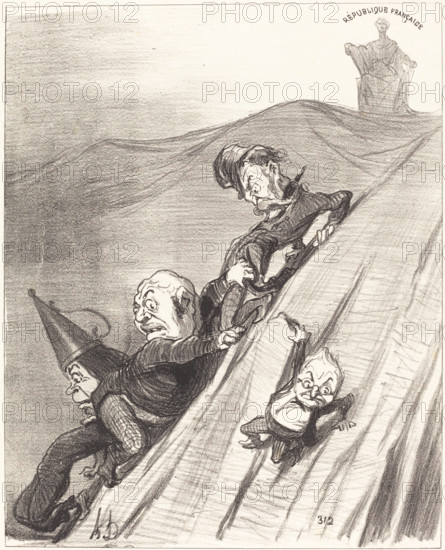 Un chemin dangereux, 1851. Creator: Honore Daumier.