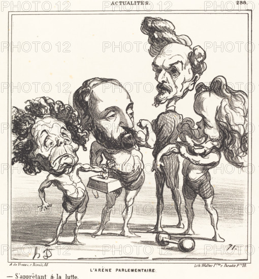 L'Arène Parlementaire, 1870. Creator: Honore Daumier.