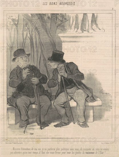 Mossieu Rabouleau, de ma vie je ne parlerai plus politique avec vous..., c1848.  Creator: Honore Daumier.