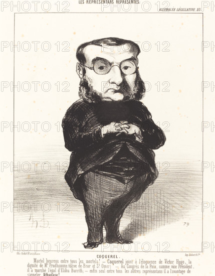 Coquerel, 1849. Creator: Honore Daumier.