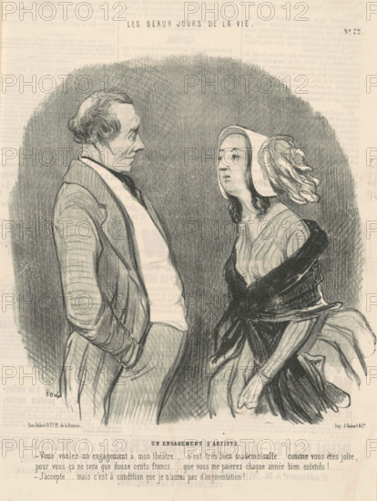 Un engagement d'artiste, 1845. Creator: Honore Daumier.