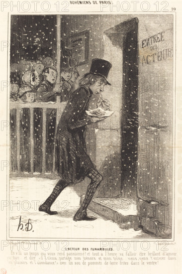 L'Acteur des Funambules, 1842. Creator: Honore Daumier.