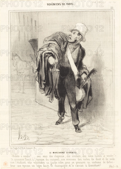 Le Marchand d'habits, 1842. Creator: Honore Daumier.