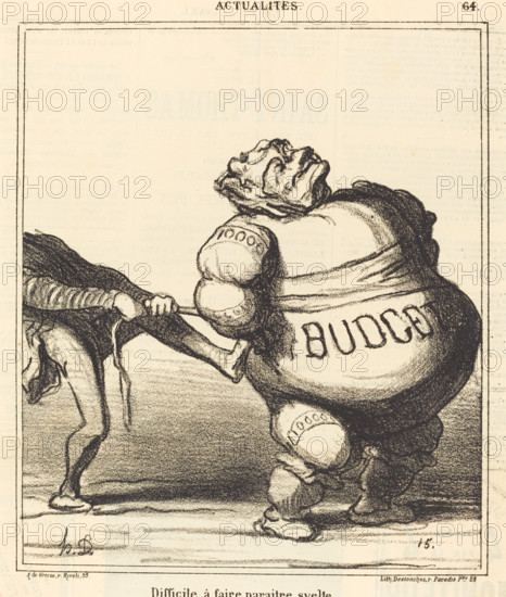 Difficile à faire paraitre svelte, 1869. Creator: Honore Daumier.
