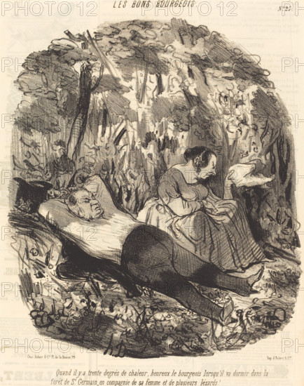 Quand il y a trente degrés de chaleur..., 1847. Creator: Honore Daumier.