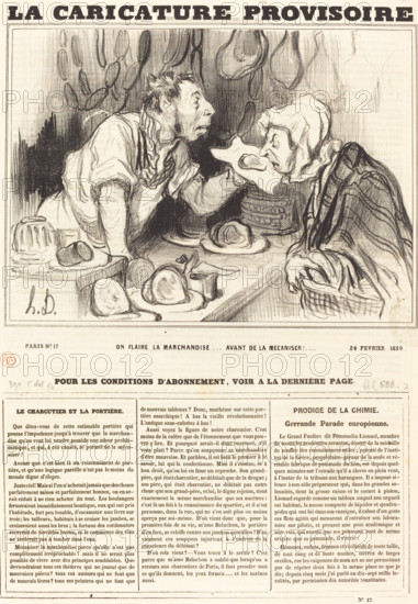 On flaire la marchandise... avant de la mécaniser!..., 1839. Creator: Honore Daumier.