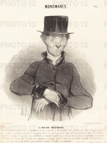 Le Malade Imaginaire, 1841. Creator: Honore Daumier.