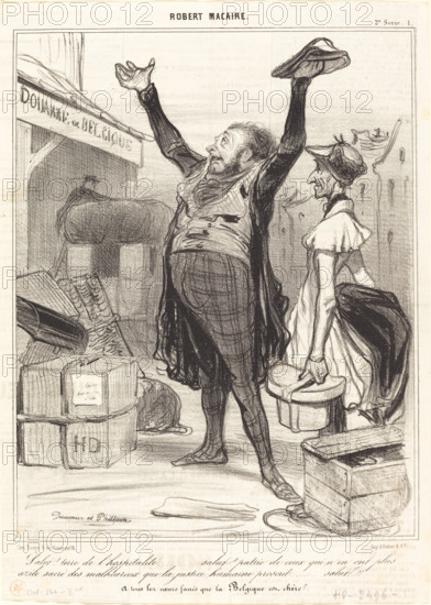 Salut ! terre de l'hospitalité..., 1840.  Creator: Honore Daumier.