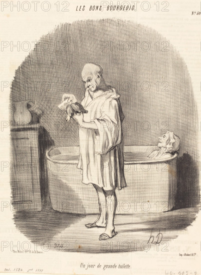 Un jour de grande toilette, 1847.  Creator: Honore Daumier.
