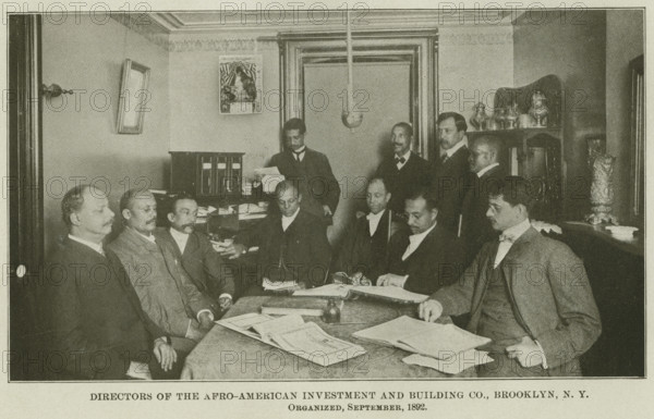 Directors of the Afro-American Investment and Building Co., Brooklyn...September 1892, (1907).  Creator: Unknown.