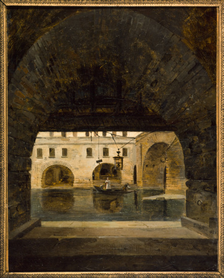 The vaults of Hotel-Dieu, 1826. Creator: Alexandre Pau de Saint-Martin.