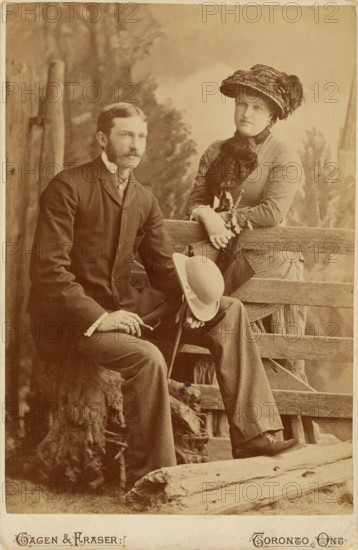 Portrait of a Canadian couple, about 1885. Creator: Gagen & Fraser.